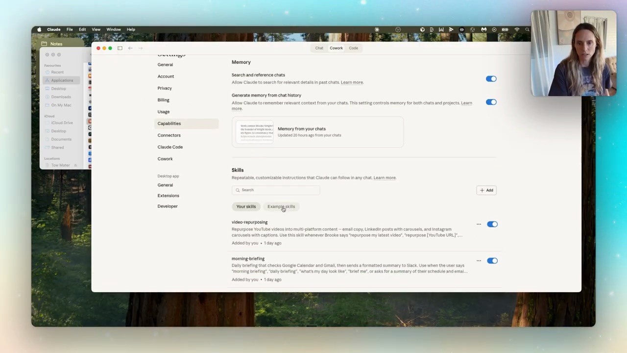 Claude Cowork's connector panel — Gmail, Calendar, Slack, Notion, Canva and more, all signed in with a click